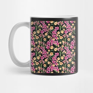 Bright Yellow and Pink Flowers Mug